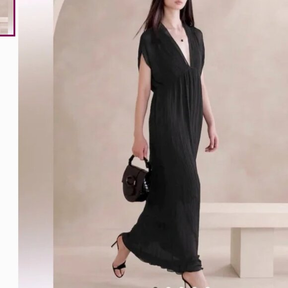 Banana Republic, Ana Pleated Maxi Dress, Black - XL - Picture 1 of 3